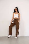 Praşut Kumaş Kargo Çeplı Baggy Esofman - Kahve resmi